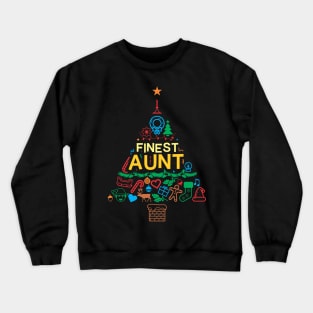 Finest Aunt Gift - Xmas Tree 2 - Christmas Crewneck Sweatshirt